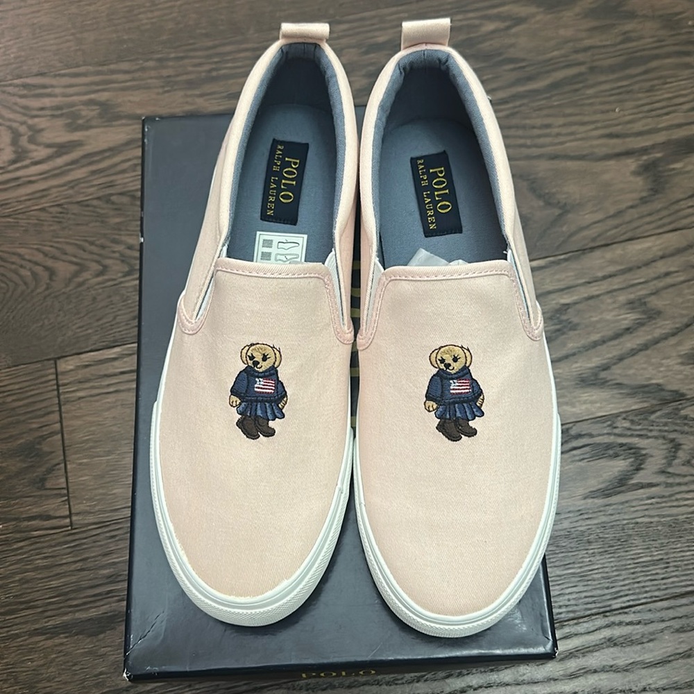 Polo‎ by Ralph Lauren light pink carlee bear  Slip-On
